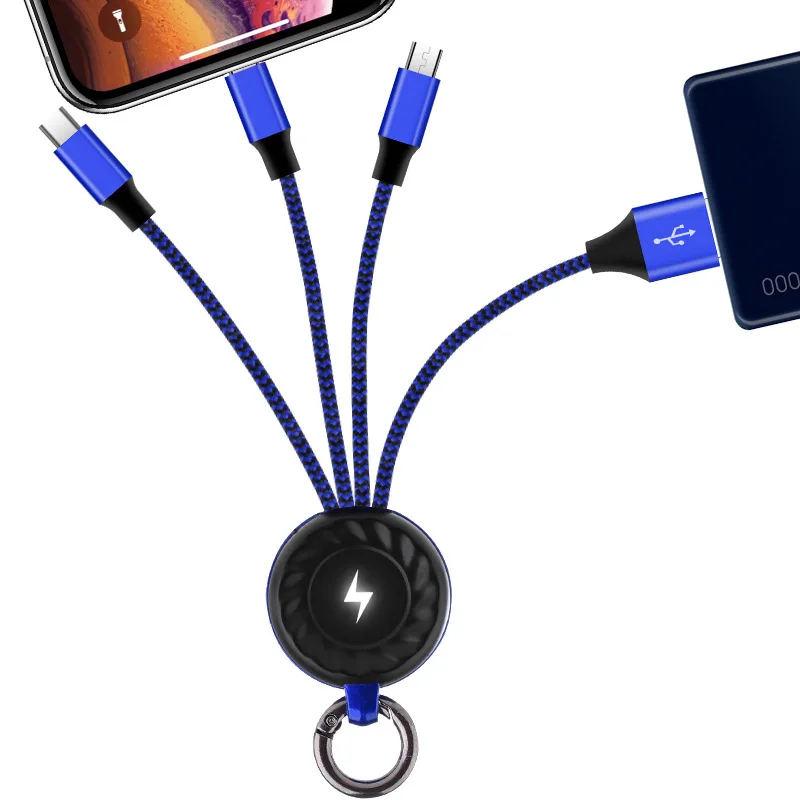 

Three-In-One Multi-Function Charging Cable Is Suitable For Android Type-C Apple Cable Creative Key Chain
