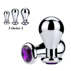 Огромный Металлический Анальная пробка большая Анальная пробка с украшениями Овальный анус дилататор Анальный шарики массажер простаты Анальная пробка, анальный секс-игрушка для женщин и мужчин