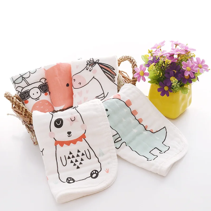 5 шт./лот Новое поступление мультяшное полотенце из муслинового хлопка мягкое