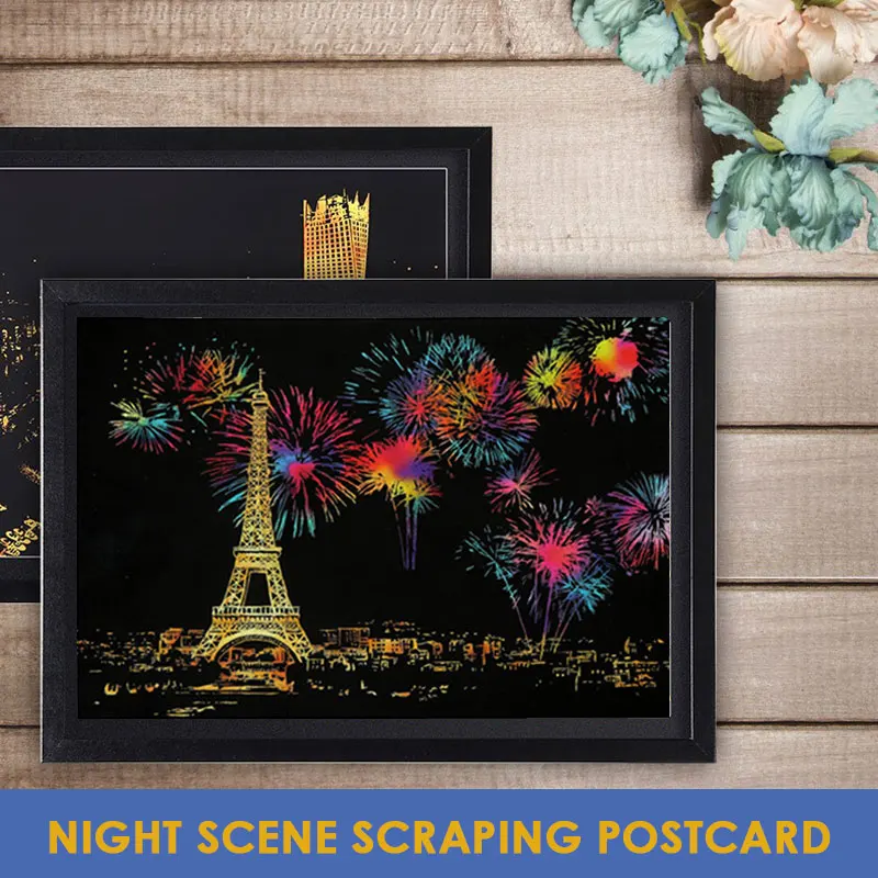 21*15cmMagic Scratch Art Crafts World landscript картины бумага для взрослых декомпрессионные игрушки