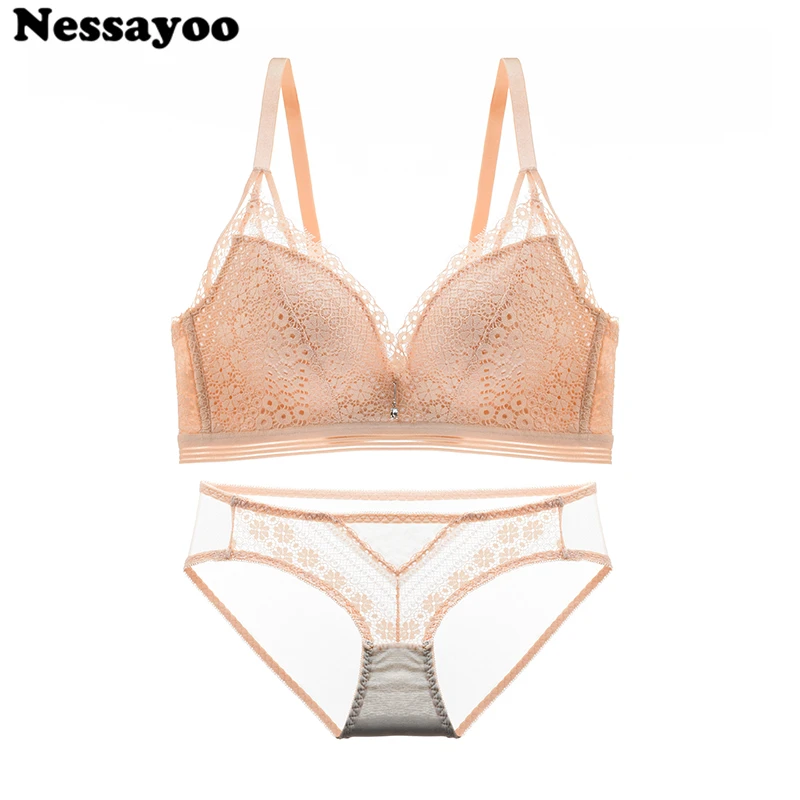 Vest Bra Sets For Women Sexy Lingerie Wireless Set Deep-V Bralette Lace Bras Push Up Minimizer Small Breast Top Bh Brassiere | Женская