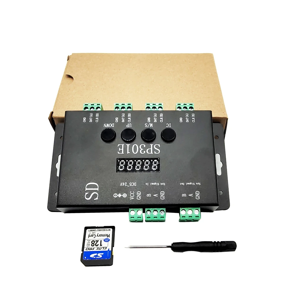 SP301E светодиодный контроллер Syn сигнала программируемый для WS2811/WS2812B/WS2813 /SK6812 APA102