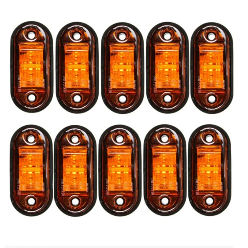 

10X Universal 12V / 24V 2 LED Side Marker Light Lamp For Cars Truck Trailer