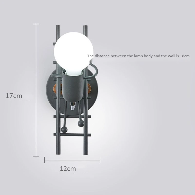 

Iron Wall Lamp,Creative Little Man Climb Stair Bedside Led Wall Light Kids Room Living Room Bedside Bedroom Wall Decor