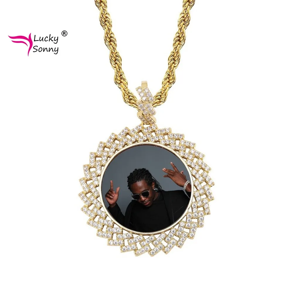 Lucky Sonny New Fashion Custom Photo Memory Medal Pendant Necklace Personalized Frame Men Women Hip Hop Jewelry | Украшения и