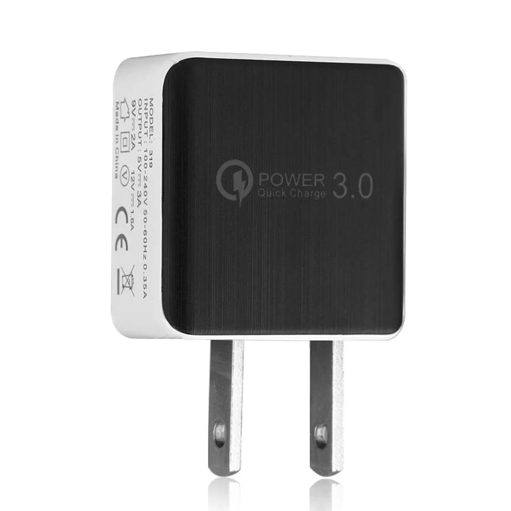 black US Универсальный 18 Вт быстрой зарядки USB 3,0 5 V 3A для Iphone 6 7 8 XR XS X для samsung Samsug s10 9 8 huawei ЕС и США дорожная штепсельная розетка Зарядное устройство - Тип штекера: black US