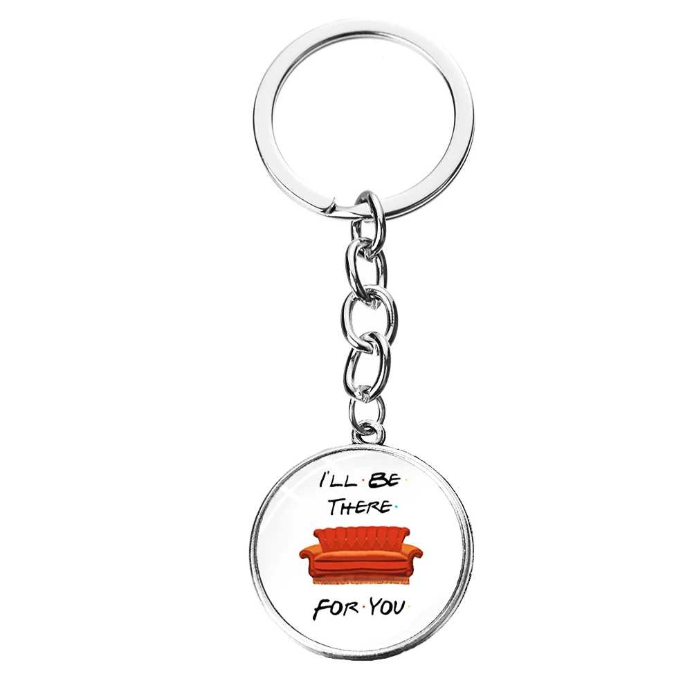 Style 26 SONGDA Newest Friends TV Show Keychain 25th Anniversary Series Cartoon Fun Pattern Glass Dome Pendant Key Chain for Good Friend - Цвет: Style 26