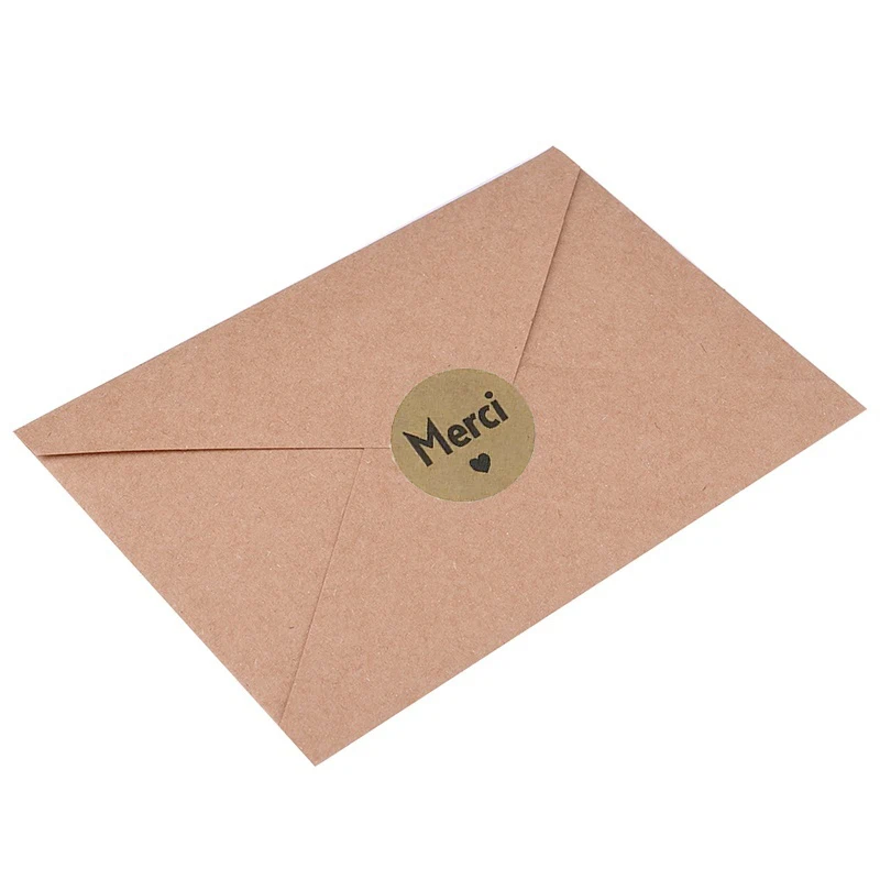 

500Pcs/Roll Kraft Paper Spanish Gracias Thank You Sticker Labels For Envelope Sealing Wedding Party Decoration Stationery Supply