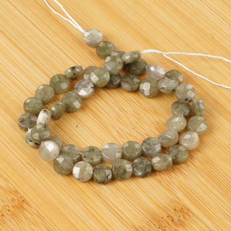 

Bulk Natural Natural Stone Labradorite Faceted Flat Round Beads Loose Beads for Jewelry Making 8mm DIY Bracelet Necklace