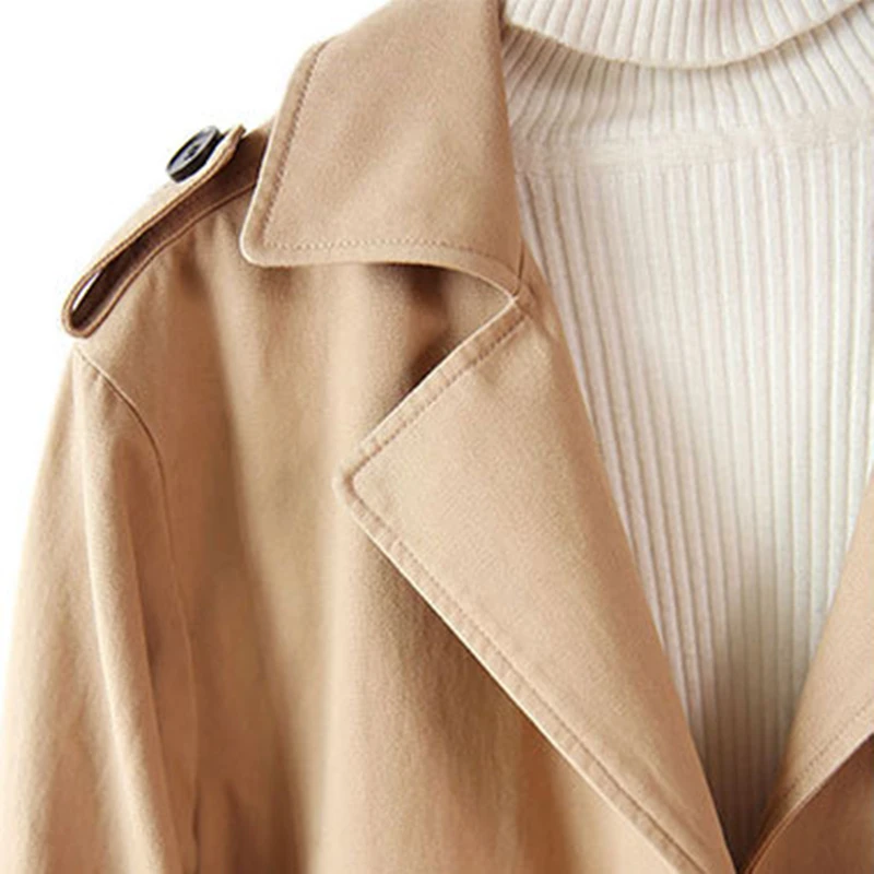 

Autumn Trench For Women New 2020 Single Breasted Turn-down Collar Ladies Tops Casual Fashion Temperament Women Trench L372