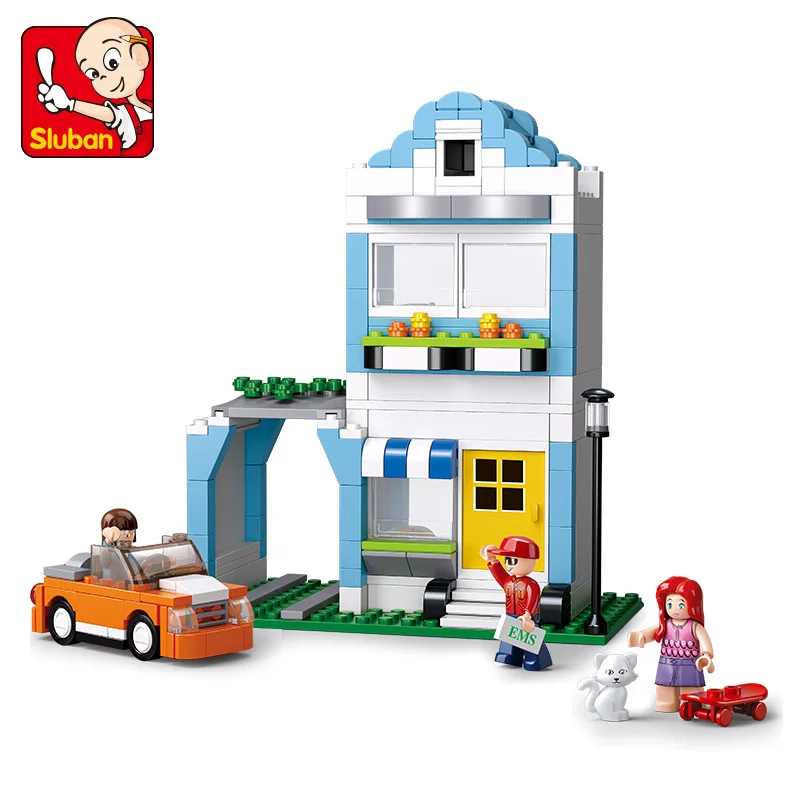 

305PCS SLuban 0572 Simulated City Street View Apartment Girl Small Particles Assembled Building Blocks Toys Gifts