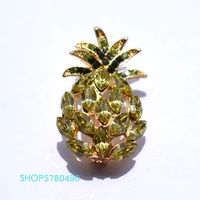 fashion jewelry crystal cute pineapple brooch women brooch gold color breast pin summer garments ladies gifts suits accessories
