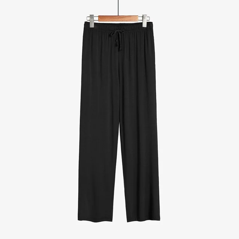 Plus Size Men Summer Long Sleeping Pants Mens Sleepwear Casual Sleep Trousers Loose Comfortable Elastic Sleep Bottoms Homewear