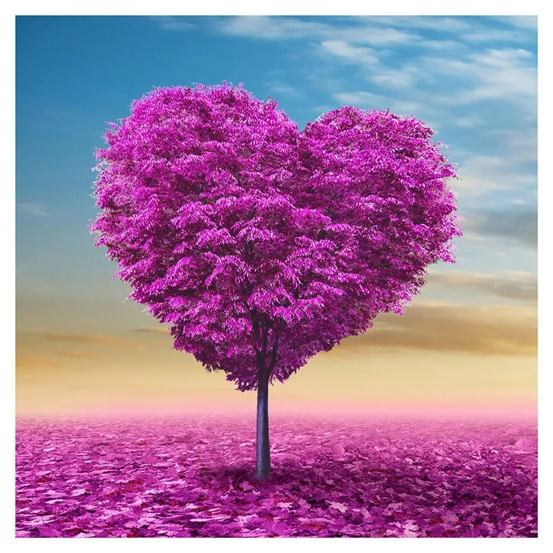 Романтическая любовь дерево полностью из мастики DIY алмазная живопись