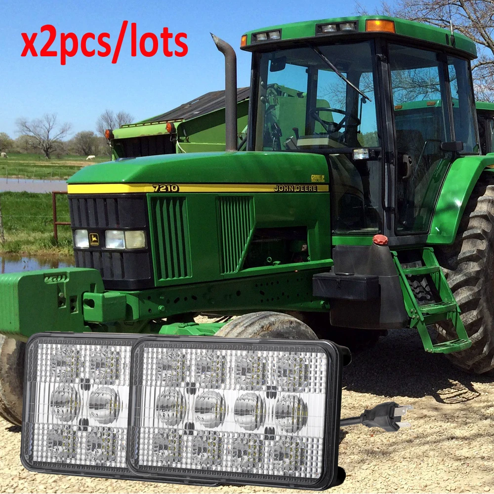 Пара светодиодных фар 4x6 для трактора John Deere 6200 6300 6400 6500 6110 6210 6310 6410 6200L 6300L 6400L 6500L 6310S