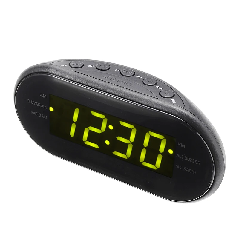 СВЕТОДИОДНЫЙ черный электронный таймер FM/AM радио цифровой будильник 24 часа