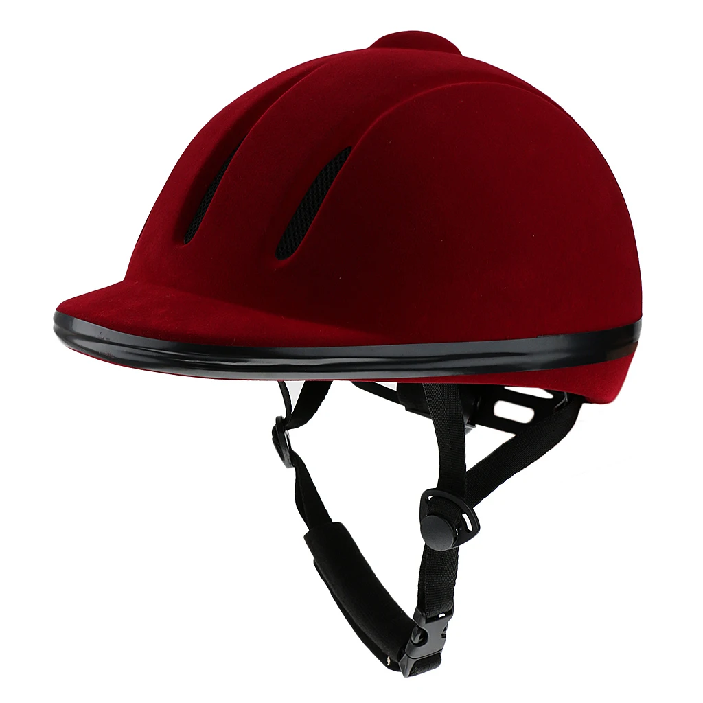 Red S Конный Спортивный дышащий бархатный шлем для верховой езды для мужчин и женщин, для выступлений, для верховой езды, защитные шлемы унисекс - Цвет: Red S