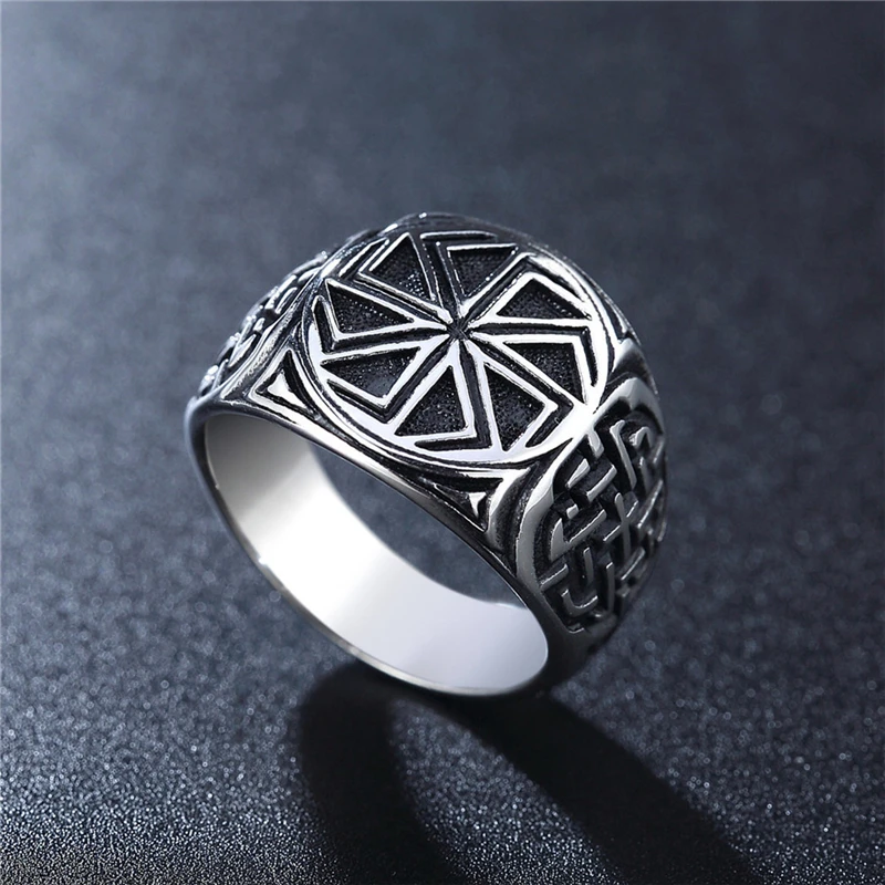 

Nordic Style Silver Color Vikings Finger Rings For Couples Anniversary Gift Simple 316l Stainless Steel Jewelry Men and Women