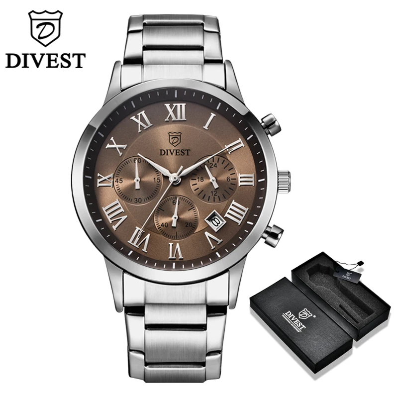 

DIVEST Mens Watches Quartz Business Waterproof Watch Man Watches Top Brand Luxury WristWatch Men Chronograph Relogio Masculino