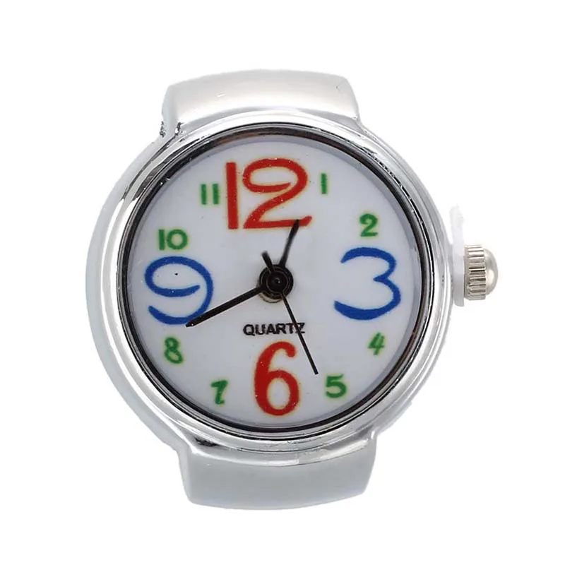 Серебристые сплав Кварцевый Круглый циферблат карманные часы с кольцом |