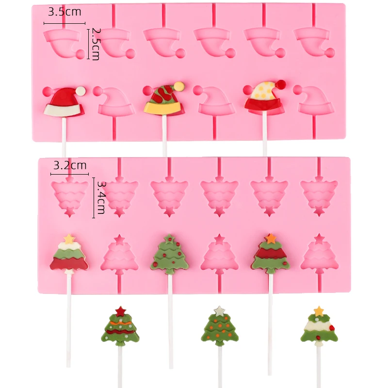Рождественские силиконовые шоколадные конфеты квадратные круглые 18 форм