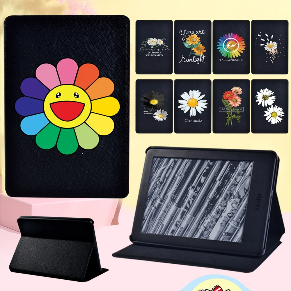 

Tablet Case for Amazon Kindle EReader Paperwhite 1 2 3 4/Kindle 2019/2016 Daisy Series Anti-Dust Leather Flip Protective Case