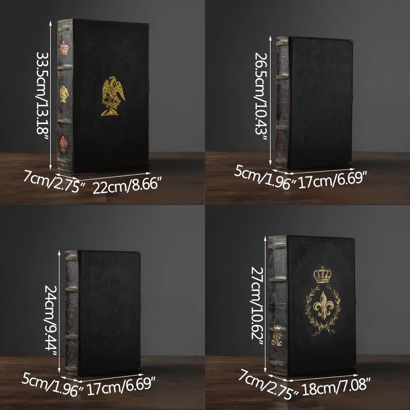 

Retro Book Storage Box Household Furnishing Figurines Antique Sundries Storage Container Office Desktop Decoration Ornaments