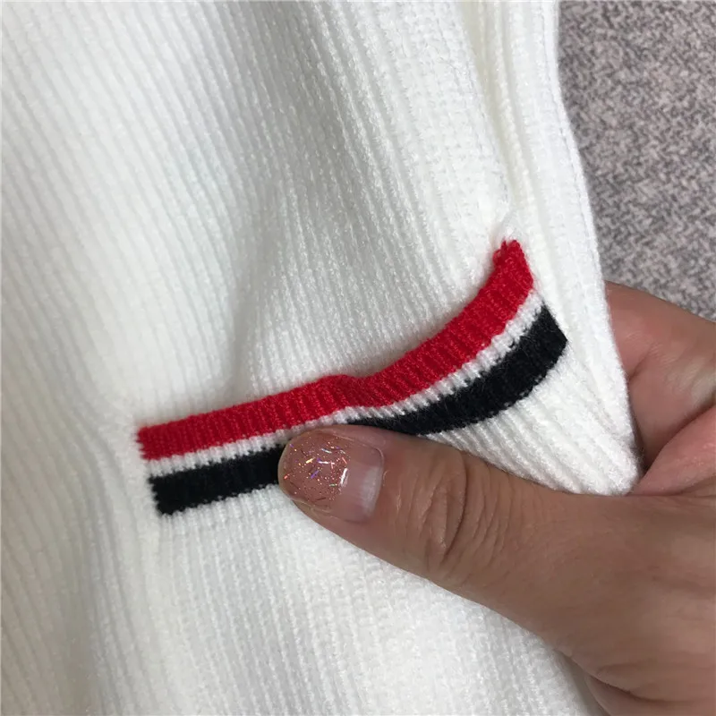 

Luxury Designer Brand Knitted Cardigans for Women British Navy Collar Striped Hooded Knitted Sweater