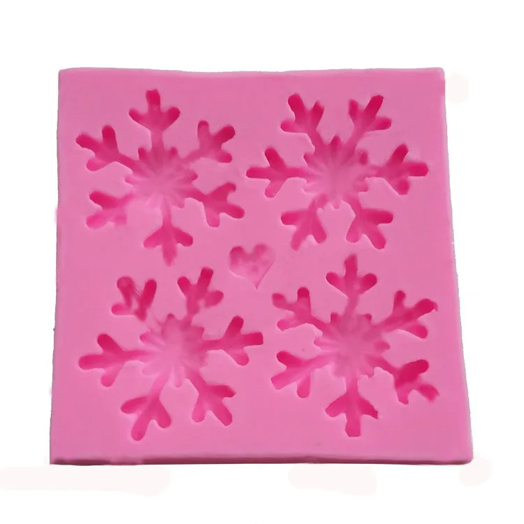 DIY Рождественское украшение для торта помадка силиконовая форма 4 полости