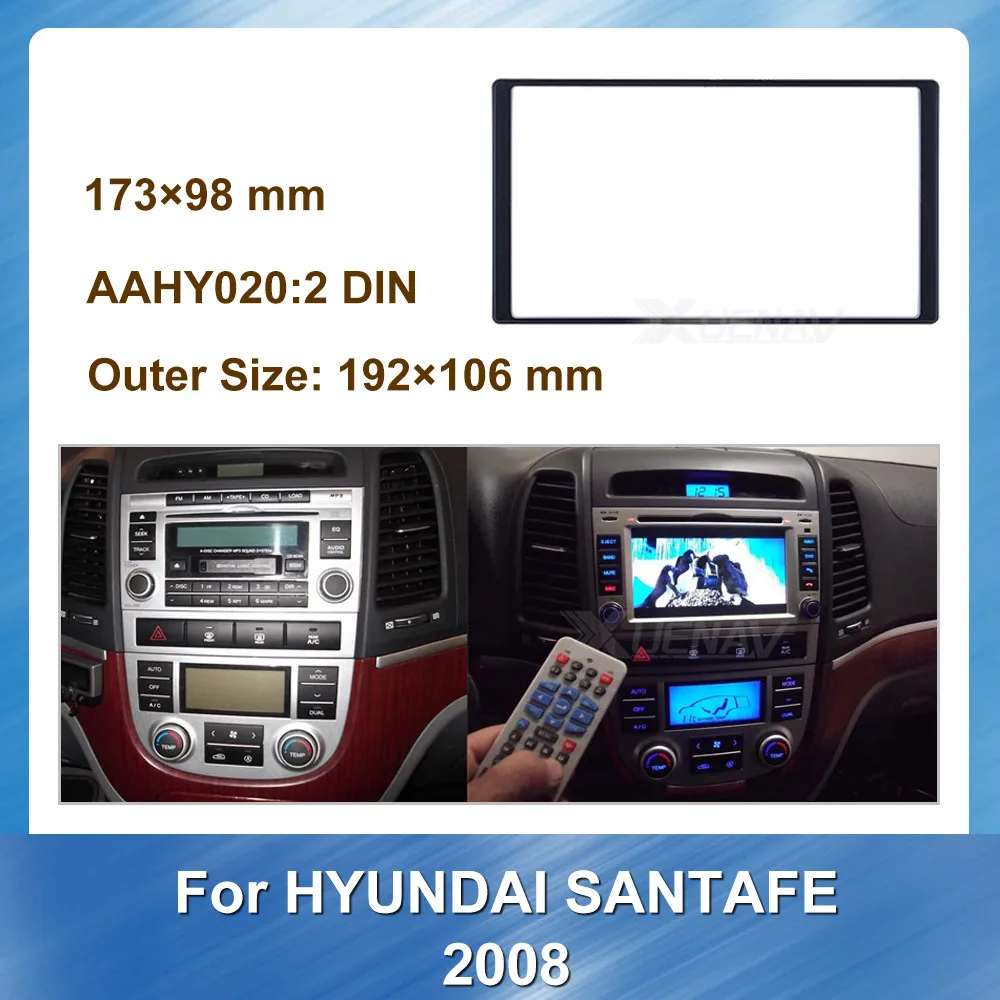 2 DIN Car Dash Frame for Hyundai Santafe 2008 Radio Fascia Stereo Panel Dash Mount Trim Installation Kit Refitting Bazel