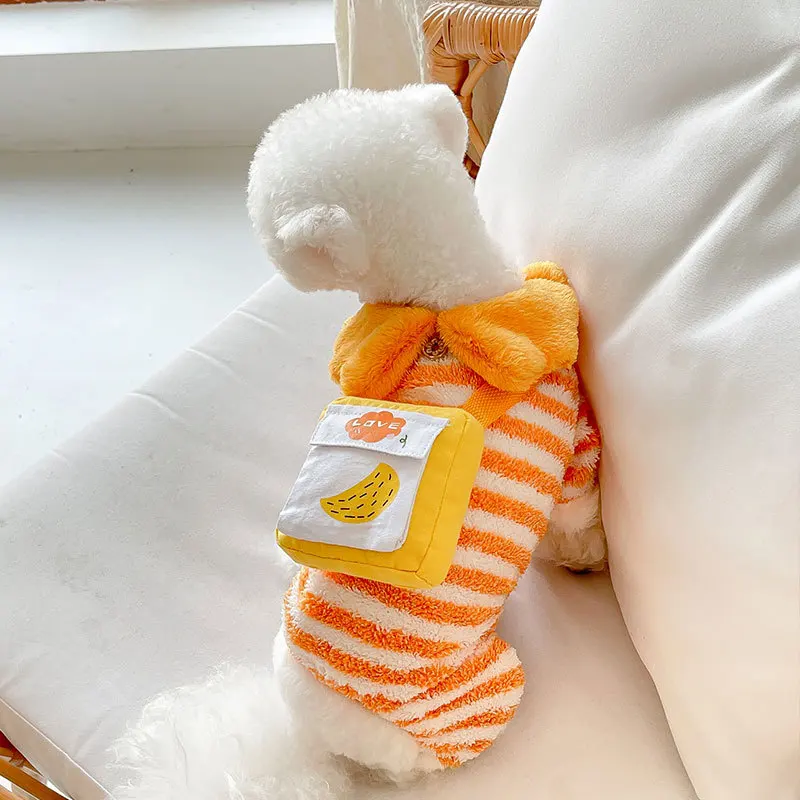 

Soft Comfortable Small cat Dog Hoodies Clothes Bear Printed Winter Warm Sweatshirt Clothing Suit for cat