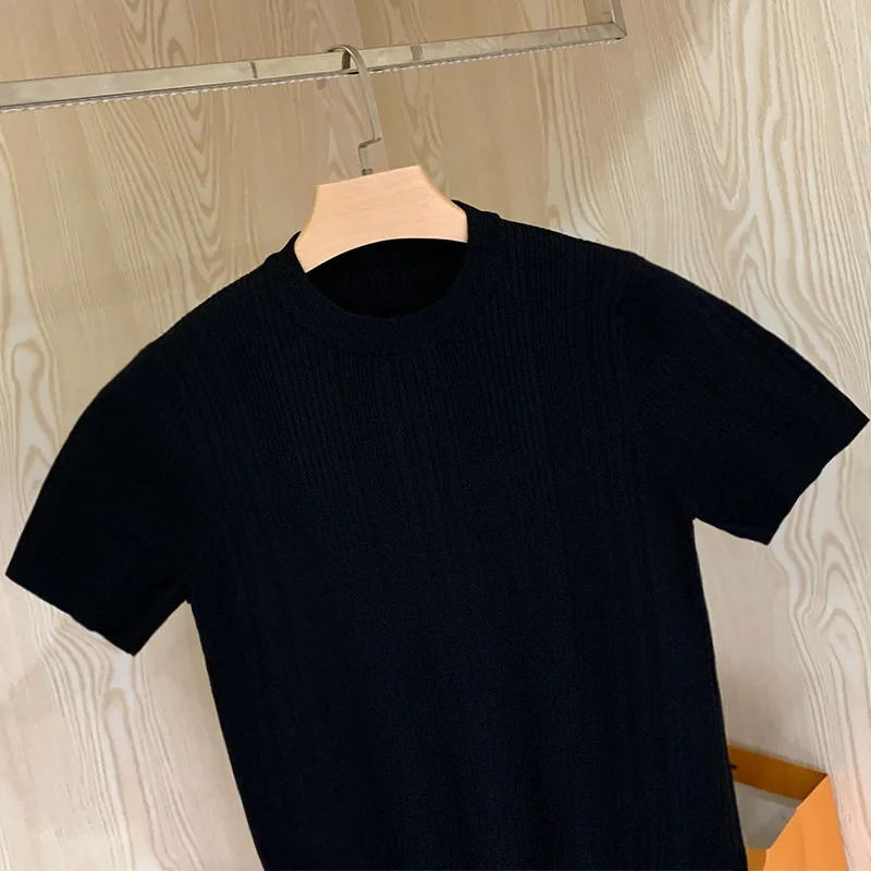 Мужская Трикотажная футболка с круглым вырезом коротким рукавом