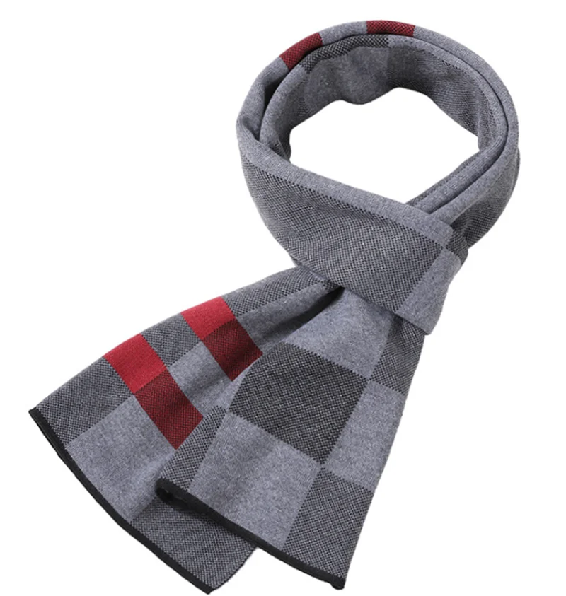 Fashionable Korean Men Scarves Winter New Style Thickened Warm Silk Scarf Cashmere Plaid Scarf