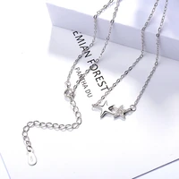 star necklace s925 silver simple pentagram star pendant female sweater chain beads women 925 trendy