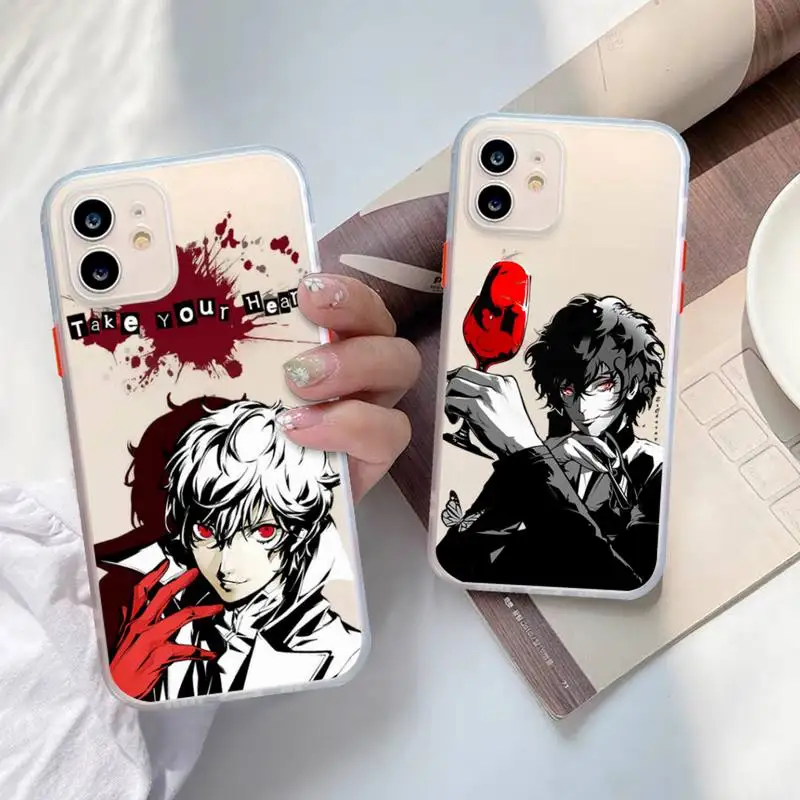 

Persona 5 Take Your Heart Phone Case for iPhone X XR XS 7 8 Plus 11 12 13 pro MAX 13mini Translucent Matte Shockproof Case