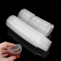 100pcs disposable plastic takeaway sauce cup containers food box with hinged lids pigment paint box palette reusable