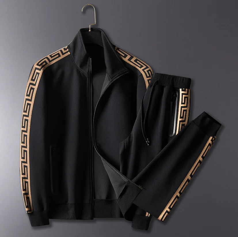 Мужской Хлопковый костюм для отдыха Новинка Осень зима пальто на молнии брюки