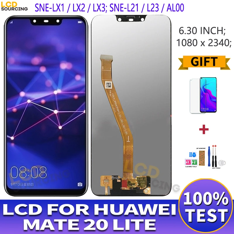 

6,3 "для Huawei MATE 20 LITE, ЖК-дисплей, SNE-LX1 LX2 AL00 L21 с сенсорным экраном дигитайзер в сборе для Mate 20 lite сенсорного экрана протектор