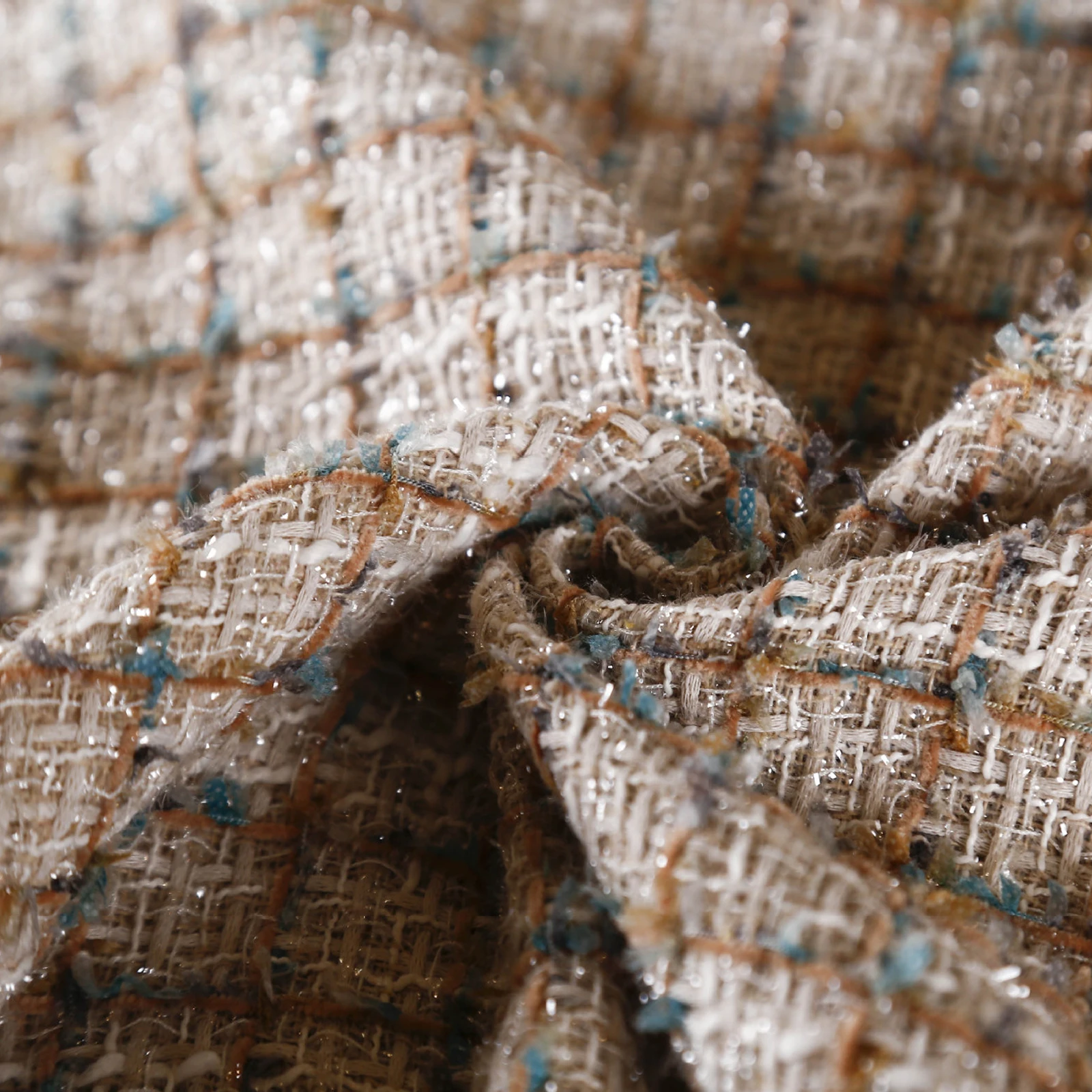 50x145 см французская твидовая сетчатая ткань с узором окрашенная для женщин