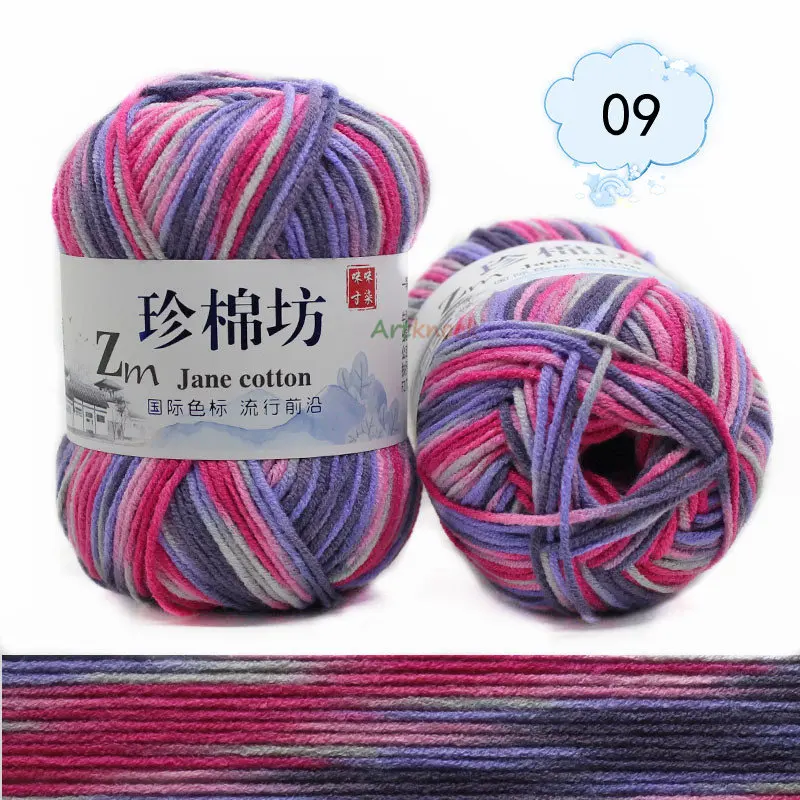 09 10pcs 10 шт. пряжа для вязания крючком Органическая чесаная меланжевая пряжа для вязания lanas para tejer a crochet alpaca 4ply - Цвет: 09 10pcs