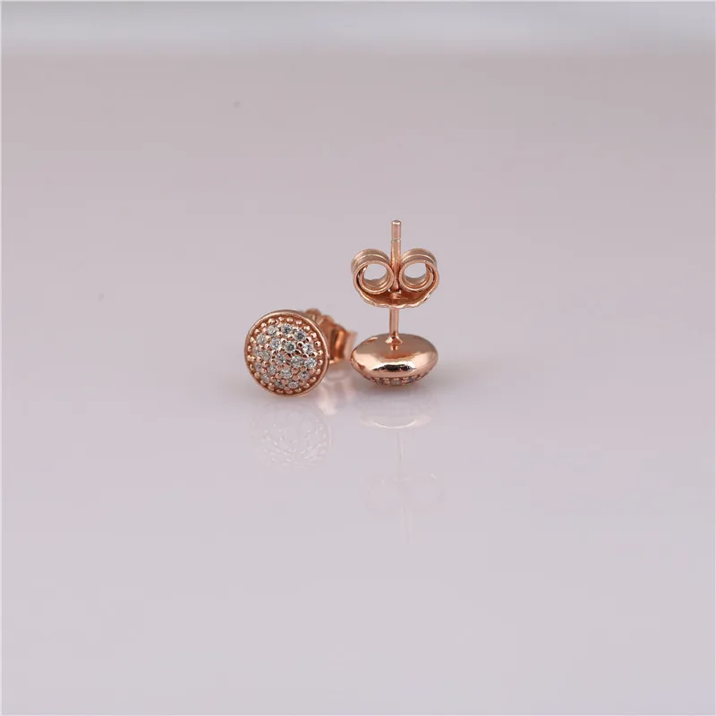 925 Sterling Silver Stud Earrings cz Rose gold Pavé Suitable for ladies birthday gifts | Украшения и аксессуары