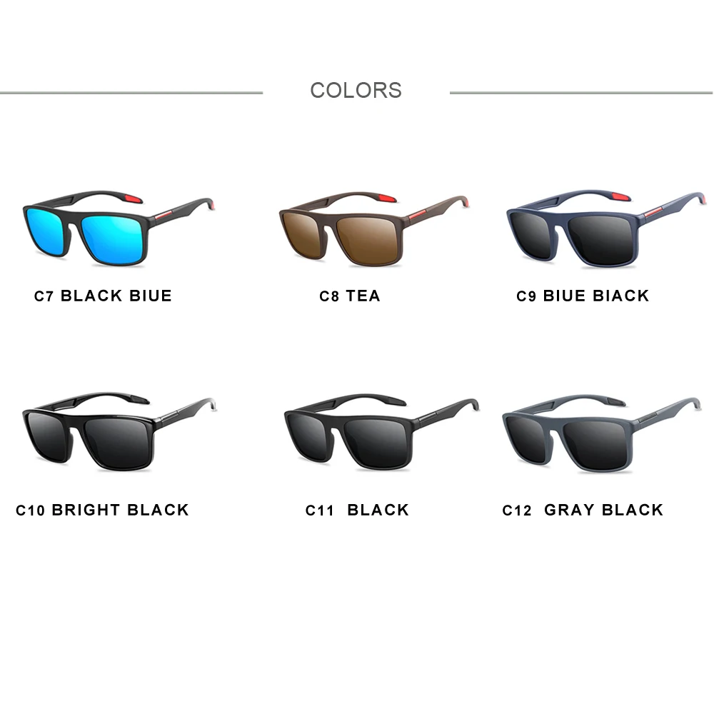 

Square Men Polarized Sunglasses Outdoor Leisure Driver Riding Glasses Driver Anti-glare Goggles Fashion Classic Sunglasses UV400