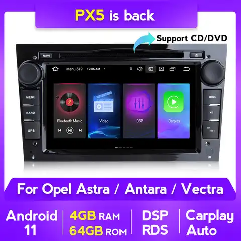 Автомагнитола PX6, мультимедийная стерео-система на Android 11, с экраном, для Opel Vauxhall Astra Antara Meriva Vivaro Combo Signum Vectra Corsa, типоразмер 2 din