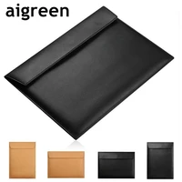 aigreen brand laptop bag pu leather liner sleeve case for macbook air pro retina m11112 131415 4 inch notebook pc dropship