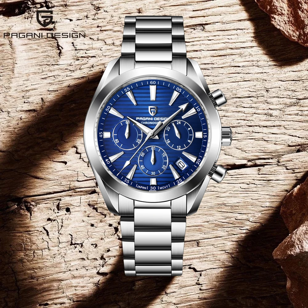 Enlarge 2021 New PAGANI Design Top Brand Men's Sports Quartz Watches Sapphire Stainless Steel Waterproof Chronograph Luxury Reloj Hombre
