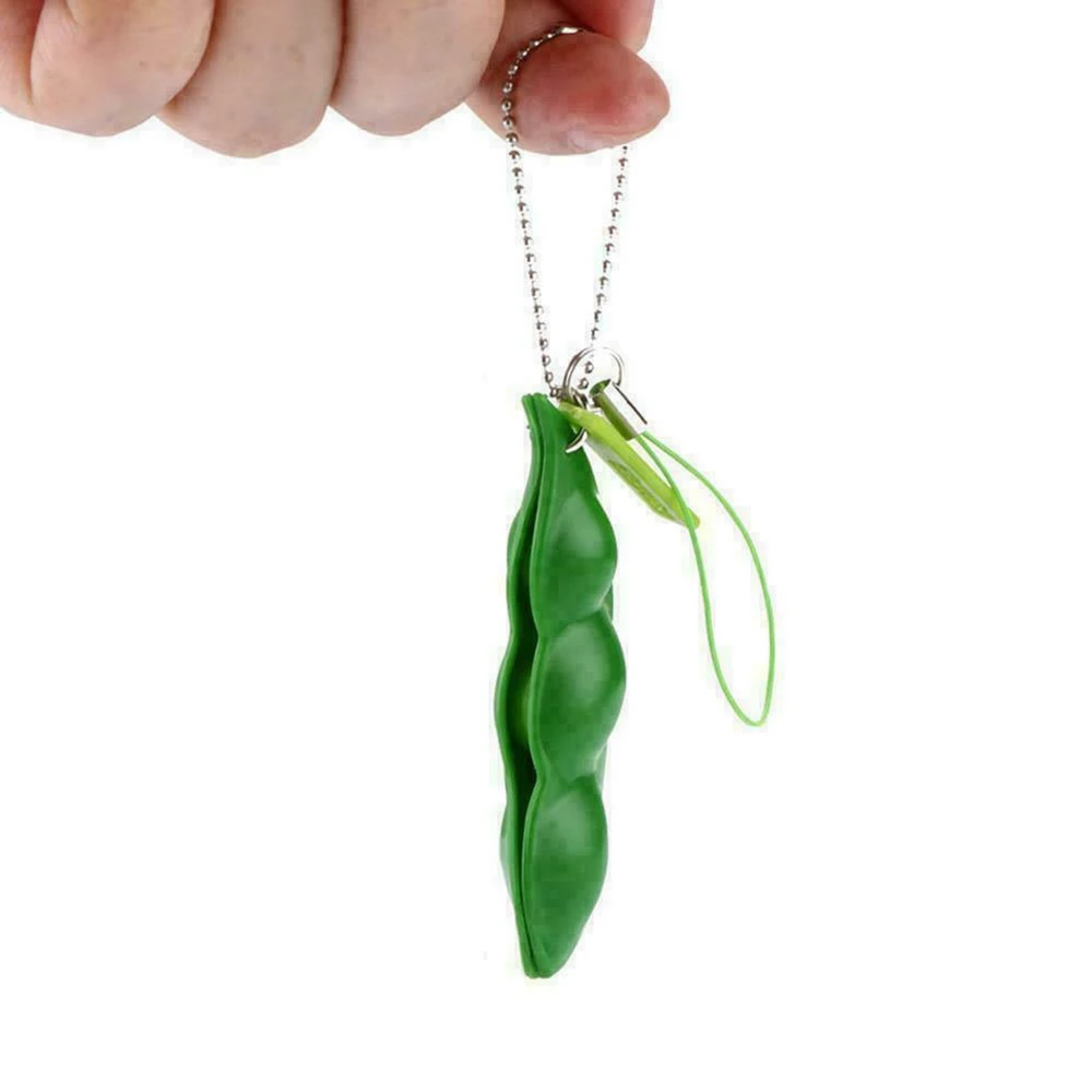 

Anti-Anxiety Squishy Peas In A Pod Keyring Keychain Cute Mochi Bean Fidget Stress Relief Toy Adults Autism Pea Pod Fun Key Chain