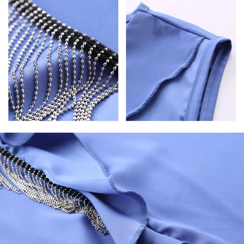 

Korean Silk Halter Tops Women Silk Tanks Top Woman V-neck Top Tees Woman Elastic Ruffles Camis Tops Women Tassel Camis Plus Size