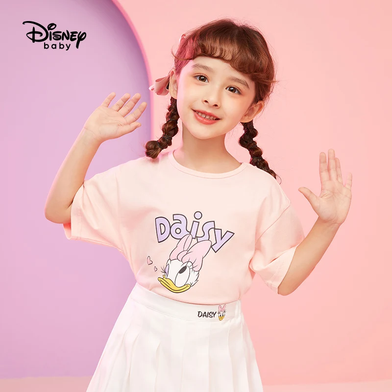 

Disney Boys and Girls Summer Short-Sleeved T-shirt Children Comfort and Casual Pure Cotton Cartoon Mickey Top