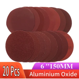 Листы наждачные для сухого шлифования, 6 дюймов, 150 мм, 60-абразивная Шкурка наждачная зерен, 20 шт.