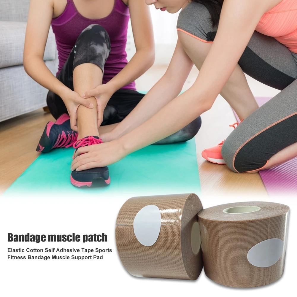 

Self Adhesive Wrap Tape Elastic Cotton Sports Gym Fitness Kneepad Pain Relief Bandage Muscle Pads for Gym Outdoor
